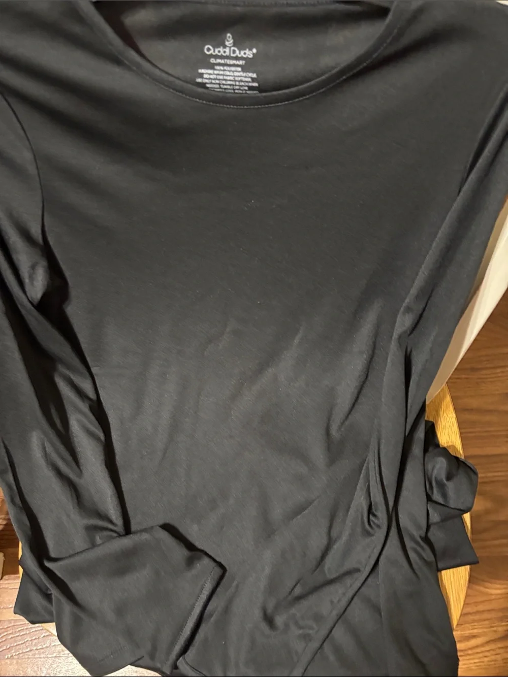 Cuddl Duds Black Long Sleeve Cozy Top & Bottoms
